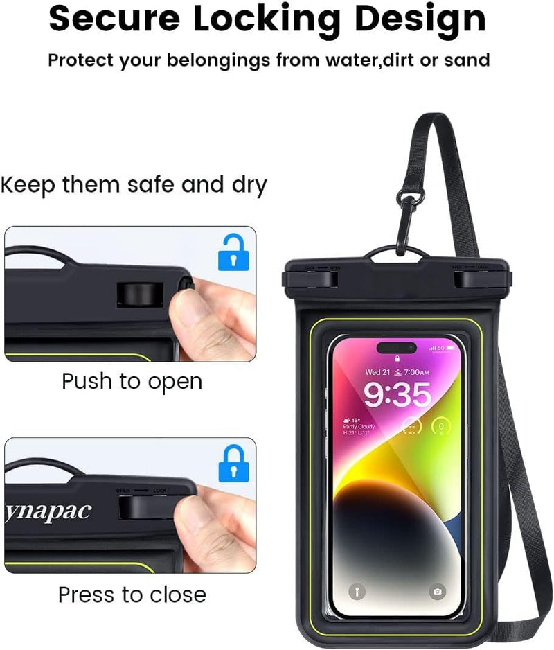 Load image into Gallery viewer, [Waterproof Phone Pouch] iPhone 16/15/14/13/12 Pro Max Plus Samsung Galaxy S24/S23/S22/S21 Google Pixel Etc, Up to 6.9&#39;&#39; - IP68 Universal Floating Float Water Proof Cell Phone Dry Bag Phone Case Protector
