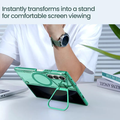 [With Lens Bracket] [Magsafe Compatible] Samsung Galaxy Z Fold 6(SM-F956) - Full Coverage Anti Drop Magnetic Fashion Protective Case - i-Station Mobile Phone & Electronic Device Repair and Accessories