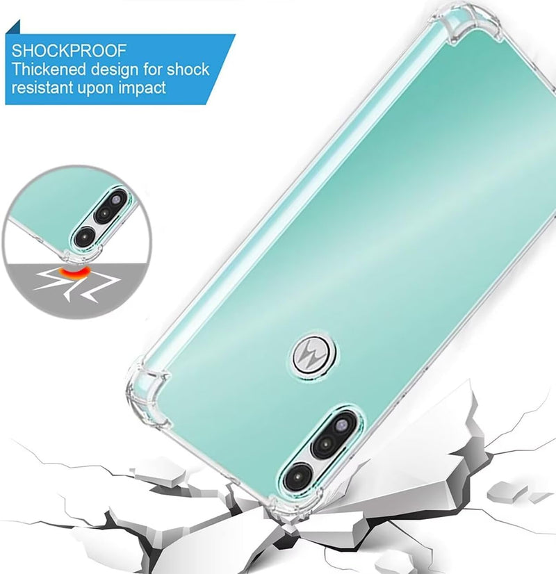 Load image into Gallery viewer, Motorola Moto E 2020 - AirPillow Cushion Transparent Soft Clear TPU Four Corners Protective Case With 2PC 9H Tempered Glass Screen Protector
