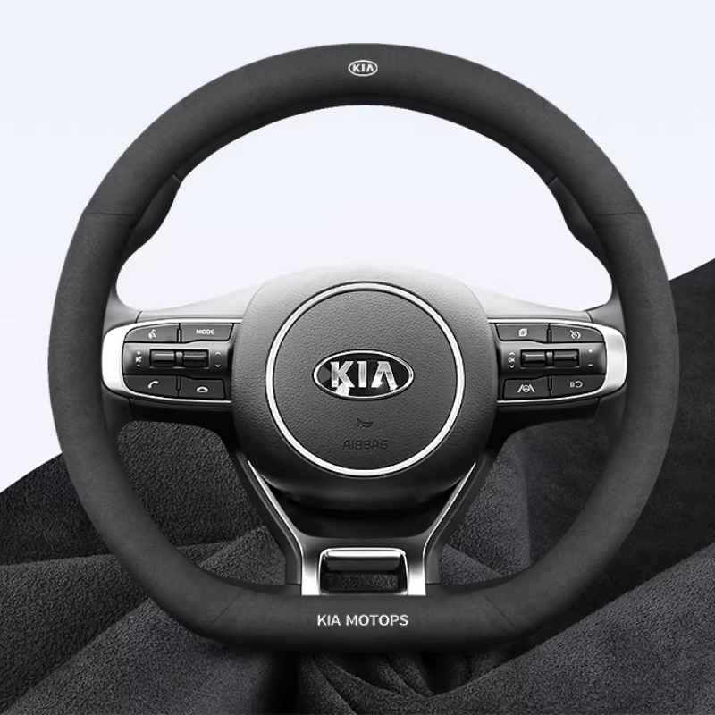 Load image into Gallery viewer, Kia Nappa &amp; Carbon Fiber Car Steering Wheel Covers for K3, K5, K2, Sonet, Sportage, Seltos, KX3, Stonic, K4, KX5, Pegas, EV5
