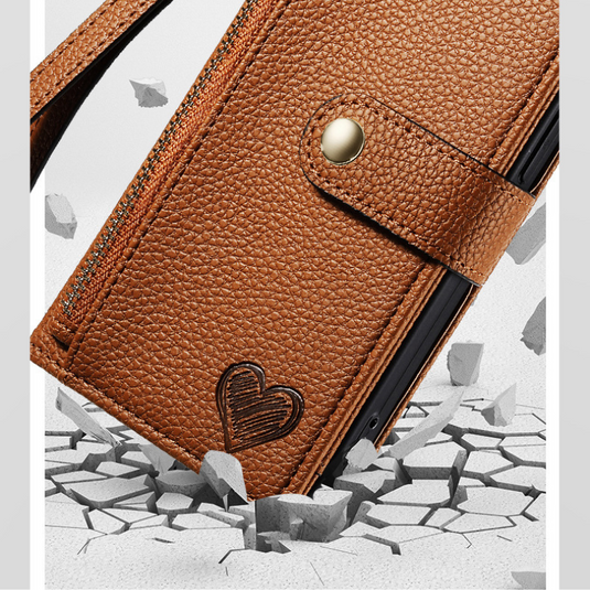 [With Lanyard][With Card Slot] Motorola Moto Edge 40/Neo/Pro Leather Zipper Shockproof Wallet Series Case