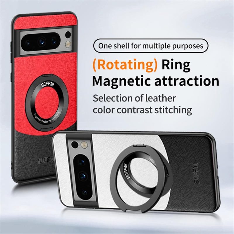 Load image into Gallery viewer, [360° Rotating Bracket] Google Pixel 6/Pro/A - Full-Cover Magnetic Leather Phone Case
