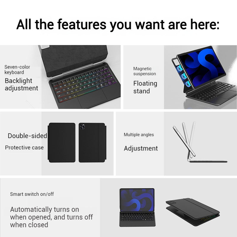 Load image into Gallery viewer, [With RGB Backlight] Xiaomi Mi Pad 6/Pro 11’’ 2023 Smart Floating Magnetic Bluetooth Keyboard Touchpad Case
