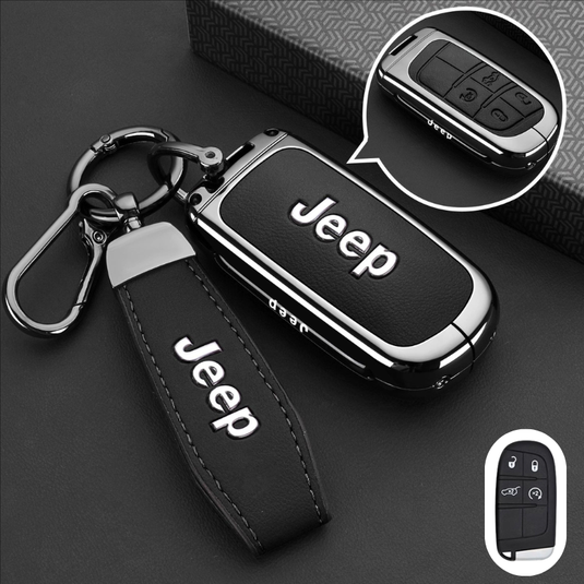 Jeep Premium Leather Protection Car Key Fob Case Cover for Grand Cherokee, Renegade, Compass, Commander, Cherokee - i-Station Mobile Phone & Electronic Device Repair and Accessories