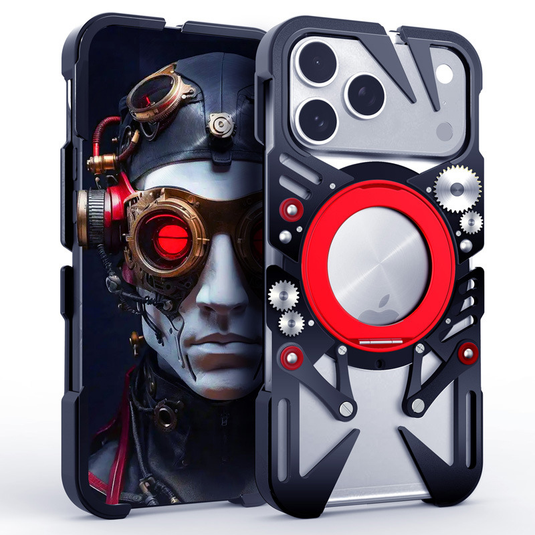[With 360° Rotating Stand] Apple iPhone 17 Pro/Pro Max - Aluminum Alloy Metal Frame Shockproof Case