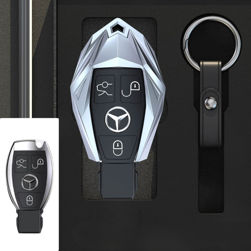 Load image into Gallery viewer, Mercedes Benz Mecha Style Zinc Alloy Car Key Fob Case Cover For Benz A, B, C, E, S, G-Class, GLA, GLB, GLC, GLE, GLS, CLA, CLS, EQC - i-Station Mobile Phone &amp; Electronic Device Repair and Accessories
