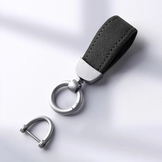 Premium Alcantara Two-Tone Matte Car Key Fob Keychain