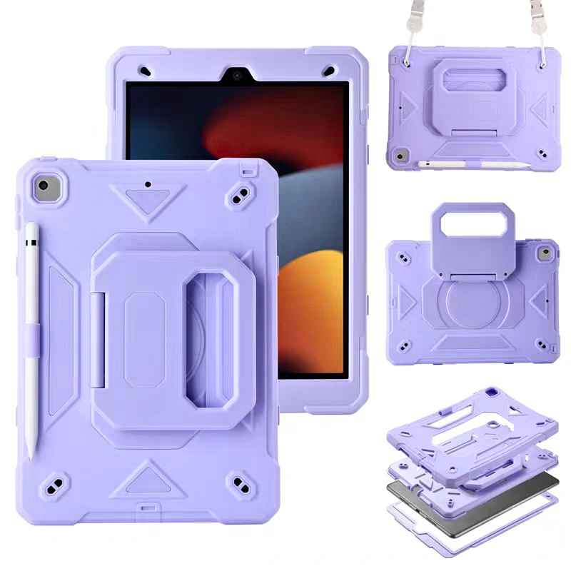 Load image into Gallery viewer, [Built-in Stand] Apple iPad 7/8/9 10.2&#39;&#39; 7/8/9th Gen (2019/2020/2021) Rotating Hand Strap Shockproof Protective Case With Pencil Slot
