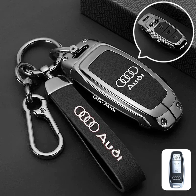 Load image into Gallery viewer, Audi Premium Leather Protection Car Key Fob Case Cover For A3, A4, A5, A6, Q2, Q3, Q5, Q7, Q8, e-tron - i-Station Mobile Phone &amp; Electronic Device Repair and Accessories
