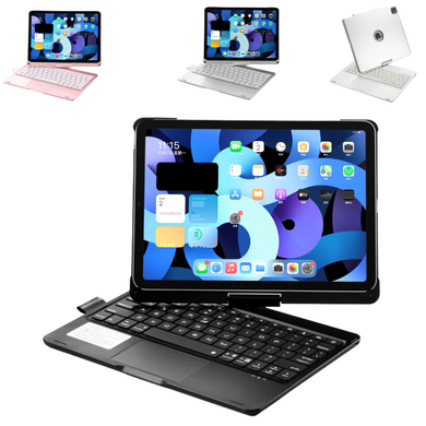 Apple iPad 7/8/9 10.2'' 7/8/9th Gen (2019/2020/2021) 360° Rotating Wireless Touchpad Keyboard Flip Cover Case