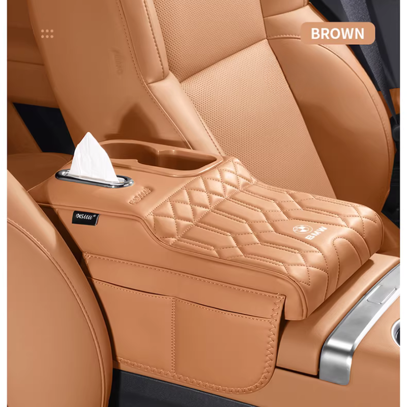 Load image into Gallery viewer, BWM Car Multi-Functional Leather Armrest Box Heightening Pad for 3 Series, 5 Series, 7 Series, X1, X2, X3, X4, X5
