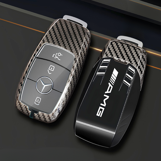 Mercedes Benz Carbon Fiber Metal Protective Car Key Fob Case Cover For Benz A, B, C, E, GLC, GLE - i-Station Mobile Phone & Electronic Device Repair and Accessories