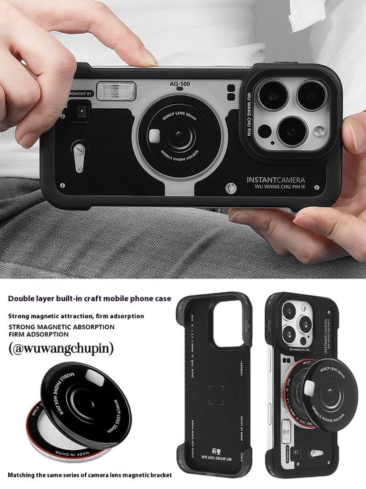 [Magsafe Compatible][With Stand] Apple iPhone 13/Pro/ Pro Max vintage camera design style camera-shaped stand Shockproof Fashion Series Case