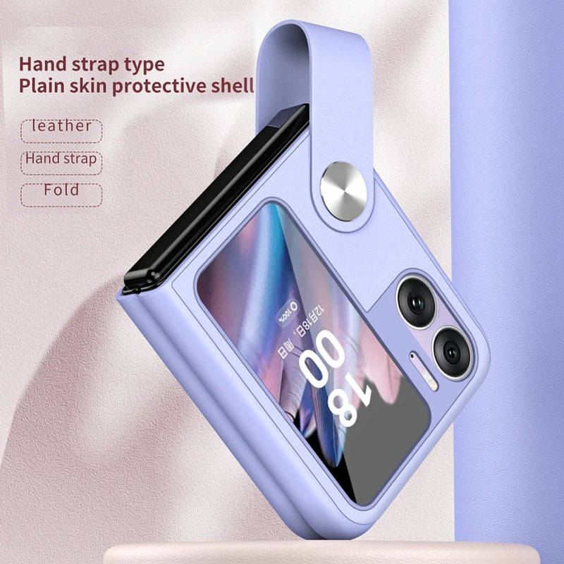 Load image into Gallery viewer, OPPO Find N2 Flip (CPH2437, PGT110) - PU Leather Handheld Stand Phone Case
