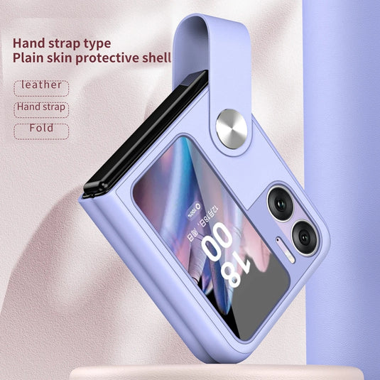 OPPO Find N3 Flip (PHT110, CPH2519) - PU Leather Handheld Stand Phone Case