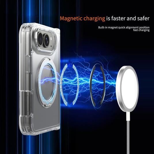 Apple iPhone Duo - Scratch-proof Transparent Rotating Holder Magnetic Phone Case - Polar Tech Australia