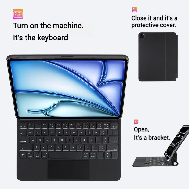 Load image into Gallery viewer, [With Touchpad][Magic Keybord] Apple iPad 10th 10.9&quot; 2022 Smart Multi-Touch Trackpad Magnetic Wireless Keyboard Case With RGB Backlit
