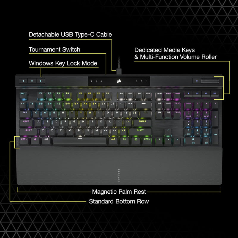 Load image into Gallery viewer, CORSAIR K70 RGB PRO Wired Mechanical Gaming Keyboard (CHERRY MX RGB Brown Switches: Tactile and Non-Clicky, 8,000Hz Hyper-Polling, PBT DOUBLE-SHOT PRO Keycaps, Soft-Touch Palm Rest)
