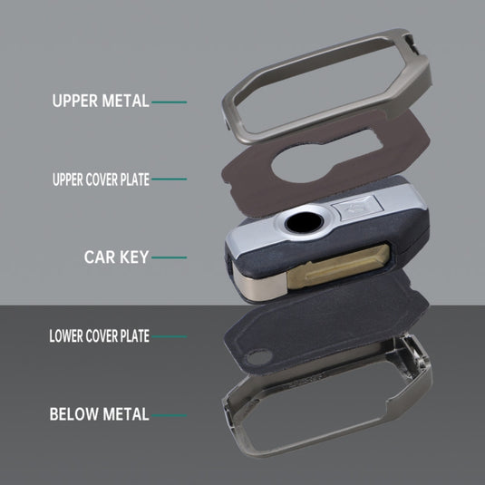 BMW Motorcycle Zinc Alloy + Leather Protection Key Case For R1200GS, R1250GS, R1200RT, K1600, K1600B