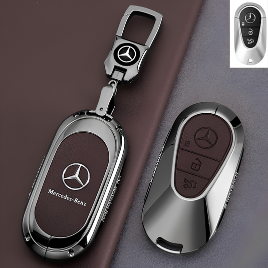 Mercedes Benz Premium Leather Protection Car Key Fob Case Cover for For Benz A, C, E, S, G-Class, GLA, GLB, GLC, GLE, GLS, CLA, CLS, EQC - i-Station Mobile Phone & Electronic Device Repair and Accessories