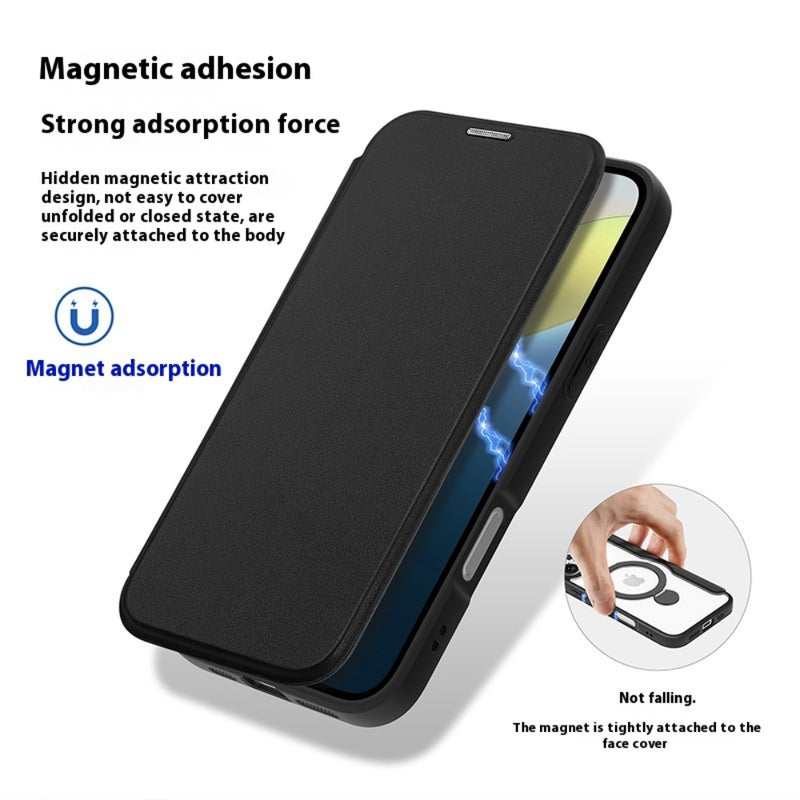 Load image into Gallery viewer, [With Card Slot][Magsafe Compatible] Apple iPhone 16/Plus/Pro/Max - Multi Function Card Slot Leather Wallet Series Flip Case
