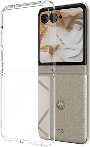 Motorola Moto Razr 2024 - AirPillow Cushion Transparent Soft Clear TPU Case With 2PC 9H Tempered Glass Screen Protector