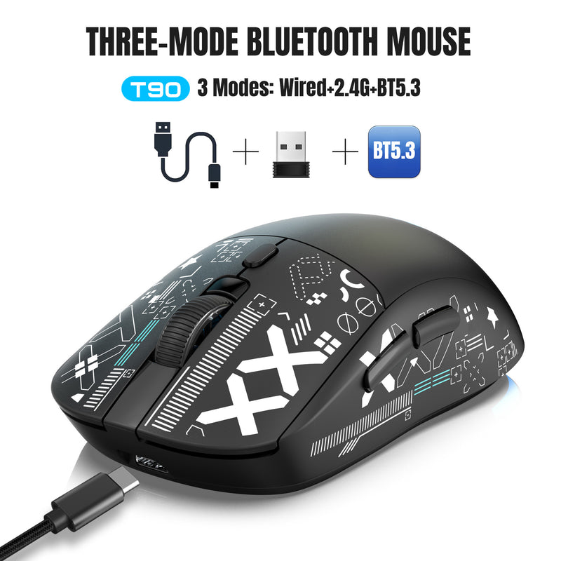 Load image into Gallery viewer, Three-Mode Wireless Bluetooth Mouse Lightweight Noise-Fre 7 Colors RGB Gaming Mouse 3600-DPI
