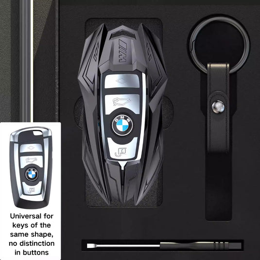 BMW Mecha Style Zinc Alloy Key Case For 1, 3, 5, 7 Series,X1, X3, X5, X6, X7