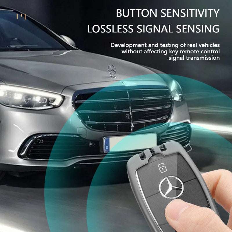 Load image into Gallery viewer, Mercedes Benz Alloy + Leather Protection Car Key Fob Case Cover For Benz A, B, C, E, S, G-Class, GLA, GLB, GLC, GLE, GLS, CLA, CLS, EQC - i-Station Mobile Phone &amp; Electronic Device Repair and Accessories
