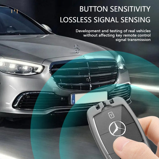 Mercedes Benz Alloy + Leather Protection Car Key Fob Case Cover For Benz A, B, C, E, S, G-Class, GLA, GLB, GLC, GLE, GLS, CLA, CLS, EQC - i-Station Mobile Phone & Electronic Device Repair and Accessories
