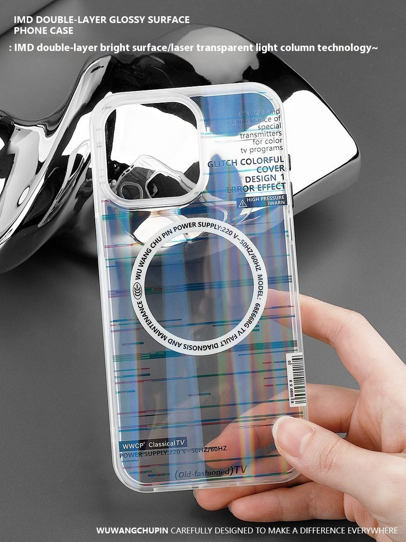 Load image into Gallery viewer, [Magsafe Compatible] Apple iPhone 14 / Pro / Pro Max Glitch style design with laser column craftsmanship Shockproof Fashion Series Case
