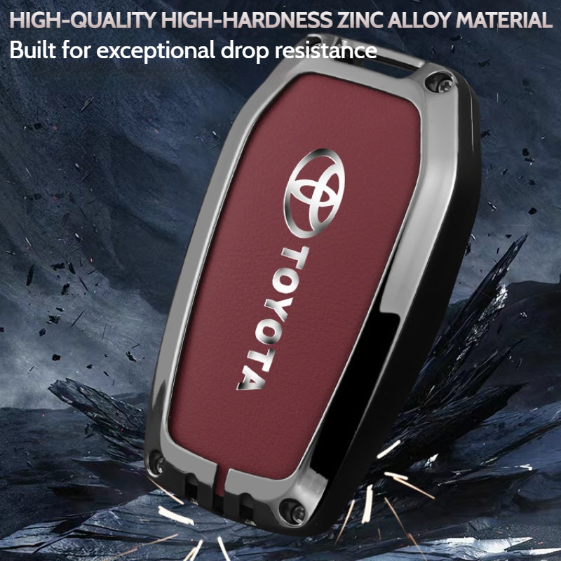 Load image into Gallery viewer, Toyota Full Metal Coverage + PU Leather Car Key Fob Case Cover For Camry, Camry Hybrid, Prius, Avalon, Highlander, Corolla, RAV4, 4Runner - i-Station Mobile Phone &amp; Electronic Device Repair and Accessories
