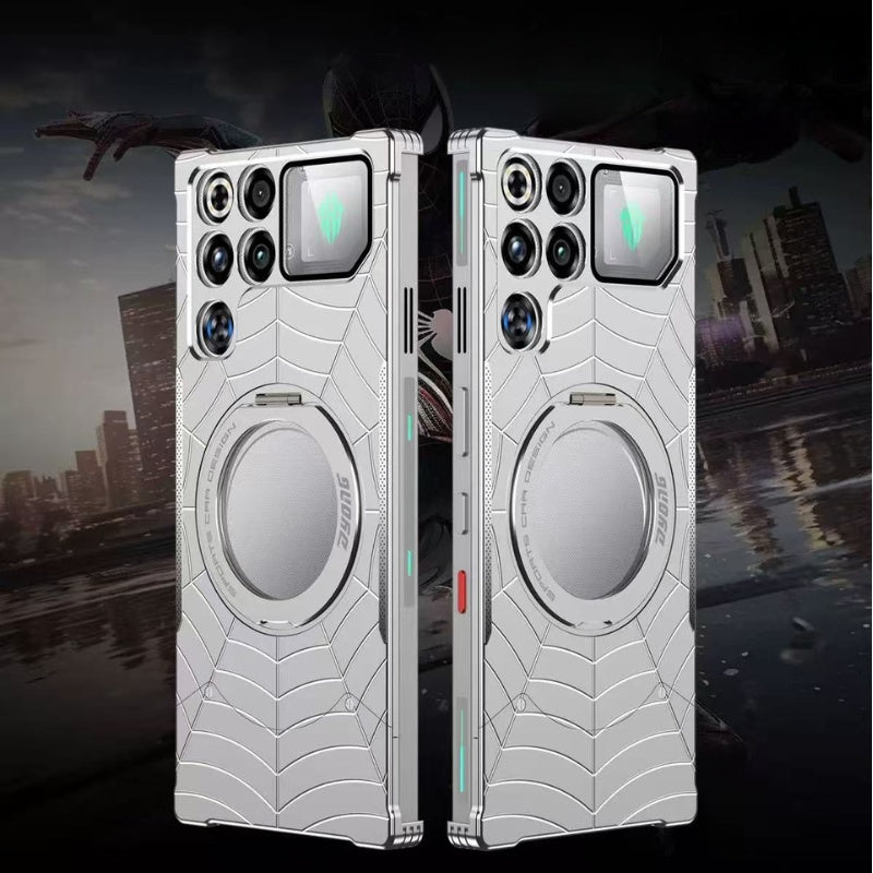 Load image into Gallery viewer, ZTE Nubia RedMagic 10/ 10S Pro / Pro Plus Frameless Mecha Metal Spiderman Rotating Magnetic Stand Case
