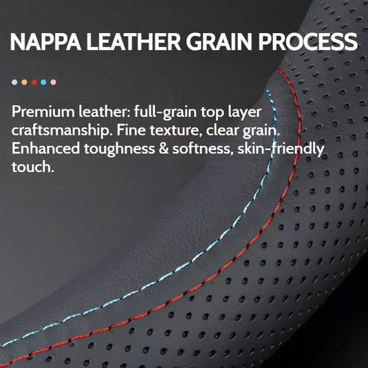 Maserati Nappa Leather Breathable Non-Slip Steering Wheel Cover For Quattroporte, Ghibli, Grecale, Levante - i-Station Mobile Phone & Electronic Device Repair and Accessories