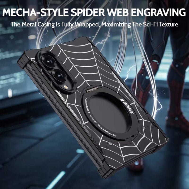 Load image into Gallery viewer, Samsung Galaxy Z Fold8 (SM-F971) Frameless Mecha Metal Spiderman Rotating Magnetic Stand Case
