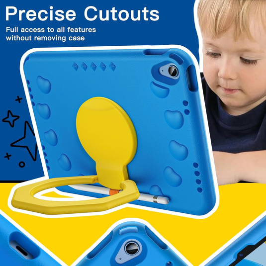 [With Pen Slot][Built-in Stand] Apple iPad 10/11'' 10/11th Gen (2022/2025) EVA Silicone Kids Shockproof Case