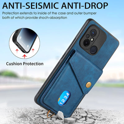 [With Lanyard] Xiaomi Mi 13/Pro/Lite Leather Card Holder Full-Wrap Shockproof Wallet Series Case - i-Station Mobile Phone & Electronic Device Repair and Accessories