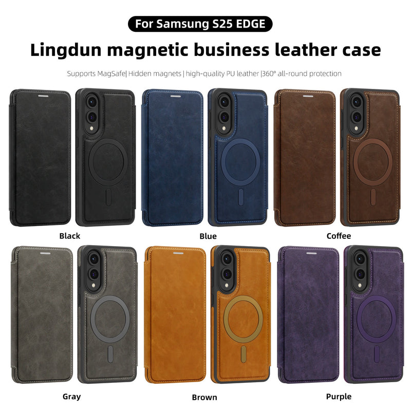 Load image into Gallery viewer, [With Card Slot] Samsung Galaxy S25 Edge (SM-S937) - Business Leather Flip Magnetic Case
