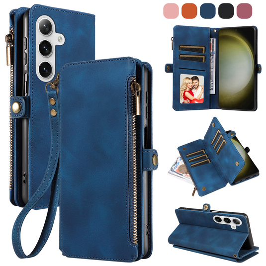 [Built-in Card Slot][With Strap] Samsung Galaxy S25/Plus/Ultra/FE Premium Genuine Leather Wallet Protective Case - i-Station Mobile Phone & Electronic Device Repair and Accessories