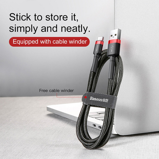 Baseus Cafule Fast Charge Type-C USB Data Charging Cable 2A 2M Compatible for iPhone 15 16 Series