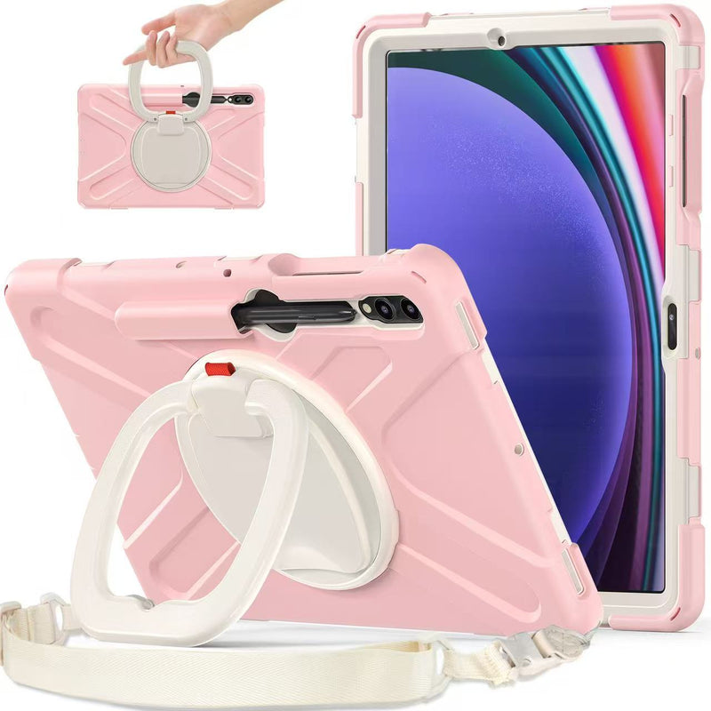 Load image into Gallery viewer, Samsung Galaxy Tab S7 Plus/S7 FE/S8 Plus 12.4" - Multifunctional Shockproof Heavy Duty Series Case With Shoulder Strap
