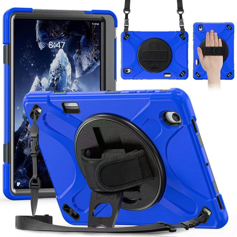 Load image into Gallery viewer, Samsung Galaxy Tab S12 Plus (2026) 12.4" - Heavy Duty 360 Degree Rotate Stand Hand Strap Case With Shoulder Strap
