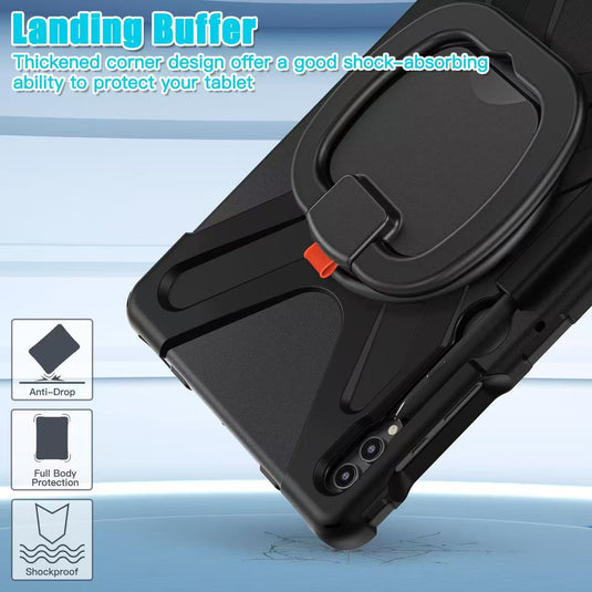 Samsung Galaxy Tab S7 Plus/S7 FE/S8 Plus 12.4" - Multifunctional Shockproof Heavy Duty Series Case With Shoulder Strap