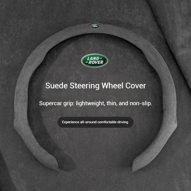 Load image into Gallery viewer, [38 CM] Land Rover Suede Car Steering Wheel Covers With Logo For Evoque, Discovery Sport, Defender, Velar - i-Station Mobile Phone &amp; Electronic Device Repair and Accessories
