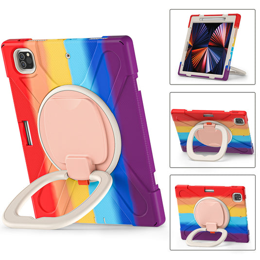 [With Shoulder Strap] Apple iPad Pro 12.9" 3rd/4th/5th/6th Gen 360 Degree Rotation Heavy Duty EVA Kid Friendly Ring Holder Stand Case