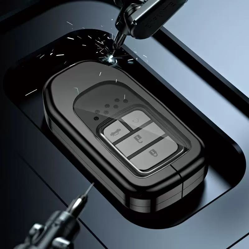 Load image into Gallery viewer, Honda Alloy + Dual TPU Film Protection Car Key Fob Case Cover For Civic, CR-V, Accord, HR-V, Fit, Insight, Odyssey
