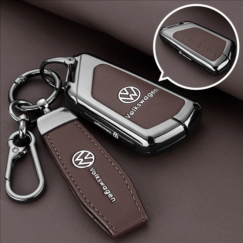 Load image into Gallery viewer, Volkswagen Premium Leather Protection Car Key Fob Case Cover For Lavida, Polo, Lamando L, Passat, ID.3, T-Cross, ID.4 X, Tiguan X
