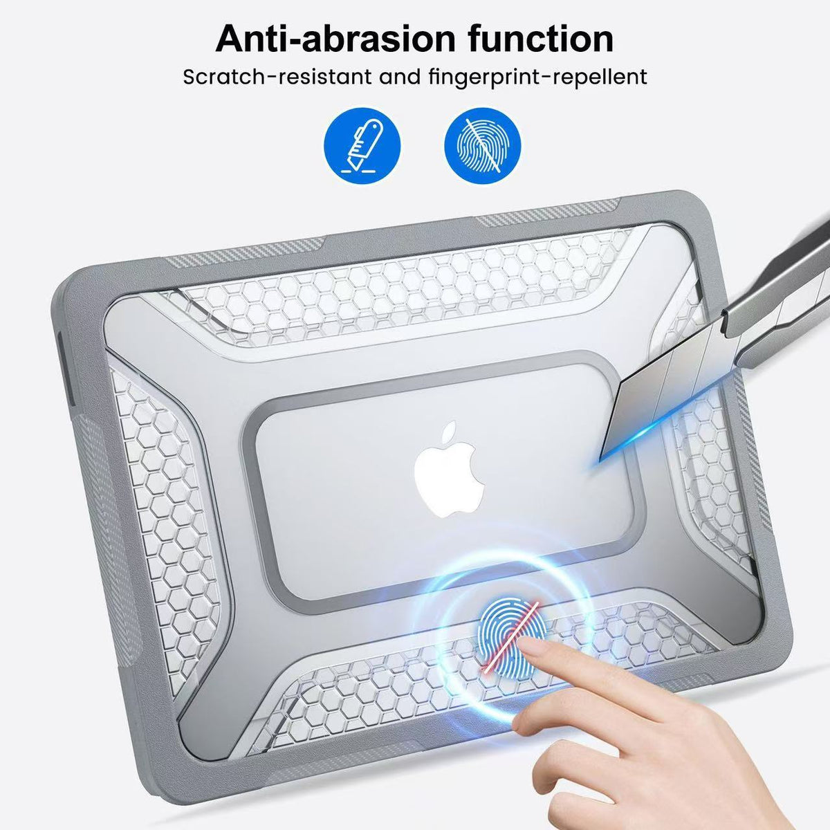 Macbook Neo 13“ 2026 (A3404) - Hybrid Armor Case with Hidden Stand & Anti-Slip Grip - i-Station Mobile Phone & Electronic Device Repair and Accessories