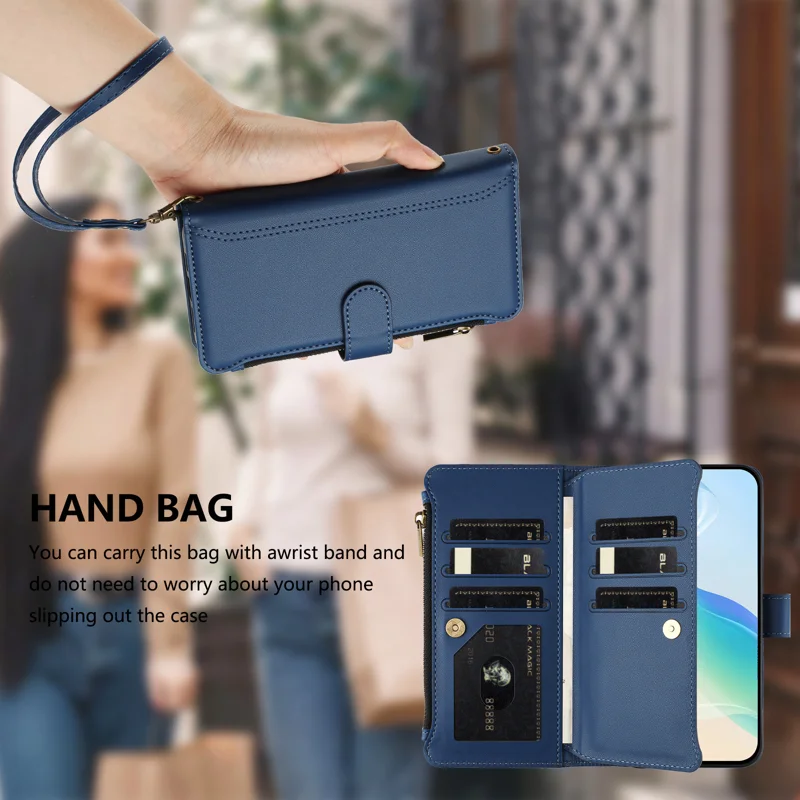 Load image into Gallery viewer, [With Card Slot] Samsung Galaxy S25 Edge (SM-S937) - Multifunctional Flip Phone Case With Magnetic Closure &amp; Wrist Strap
