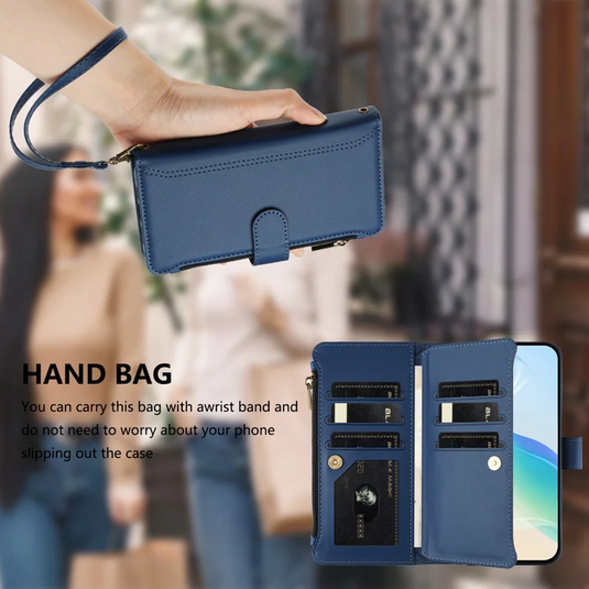 [With Card Slot] Samsung Galaxy S25 Edge (SM-S937) - Multifunctional Flip Phone Case With Magnetic Closure & Wrist Strap